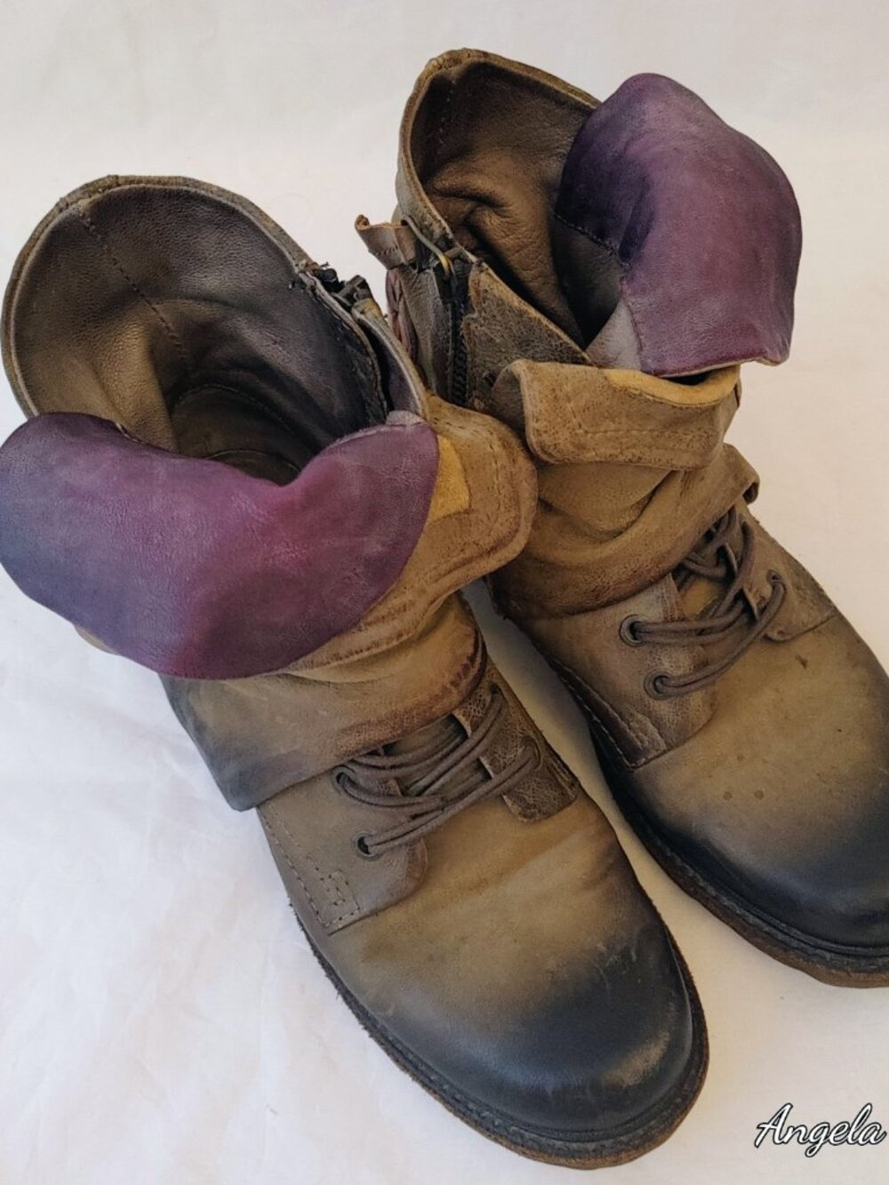 AS98 Airstep Handcrafted Distress Leather Combat Boots Size 8 / 37.5 - Picture 6 of 12